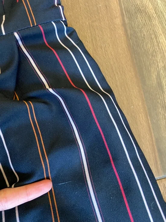 Frank + Oak Navy Striped V-Neck Wide-Leg Jumpsuit - Picture 8 of 10